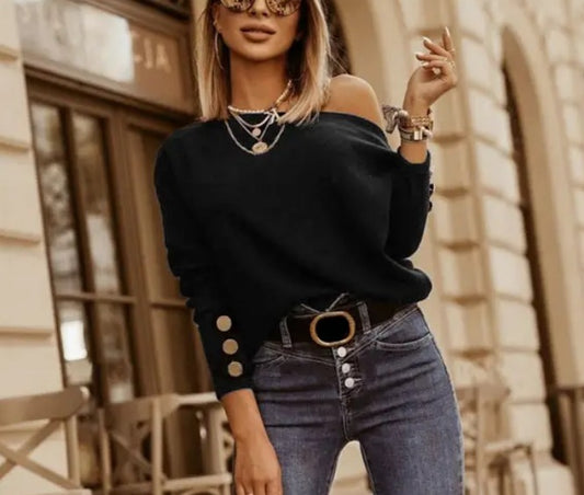 Off-Shoulder Casual Long Sleeve