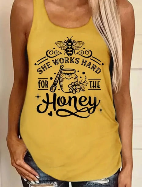 She Works Hard for the Honey Tank Top