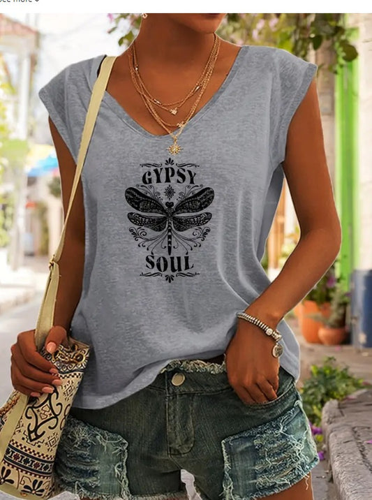 Gypsy Soul V-Neck Short Sleeve Top