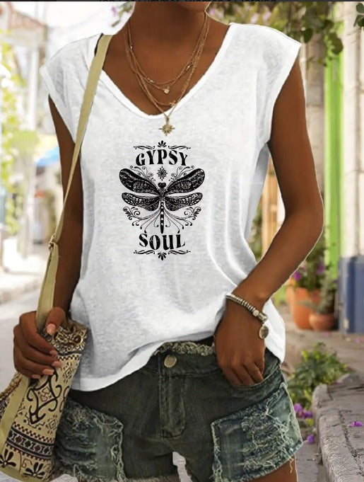 Gypsy Soul V-Neck Short Sleeve Top