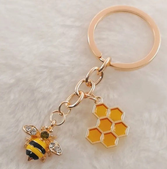 Bee & Honeycomb Key Chain