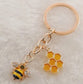 Bee & Honeycomb Key Chain