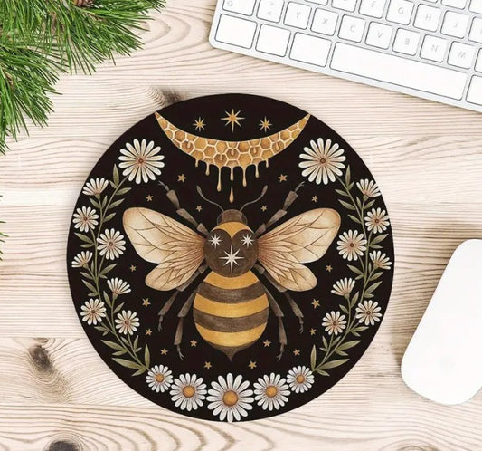 Bee with Flowers Mouse Pad