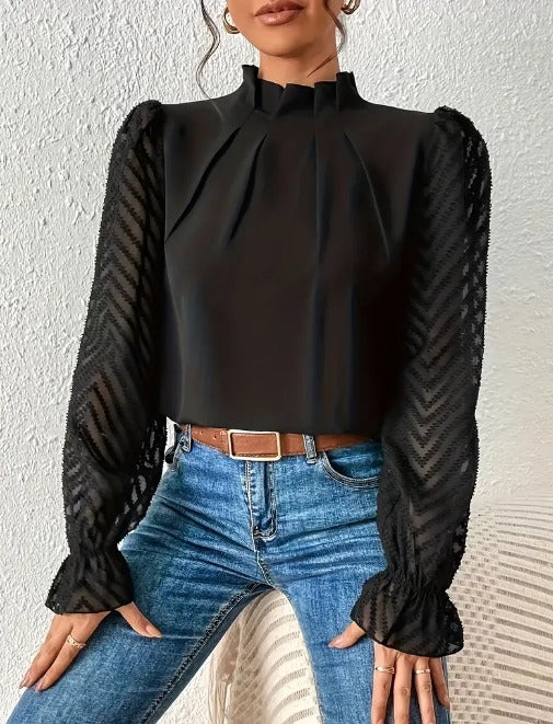 Mock Neck Blouse