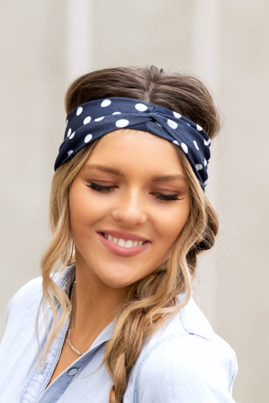 Polka Dot Jersey Knit Headwraps