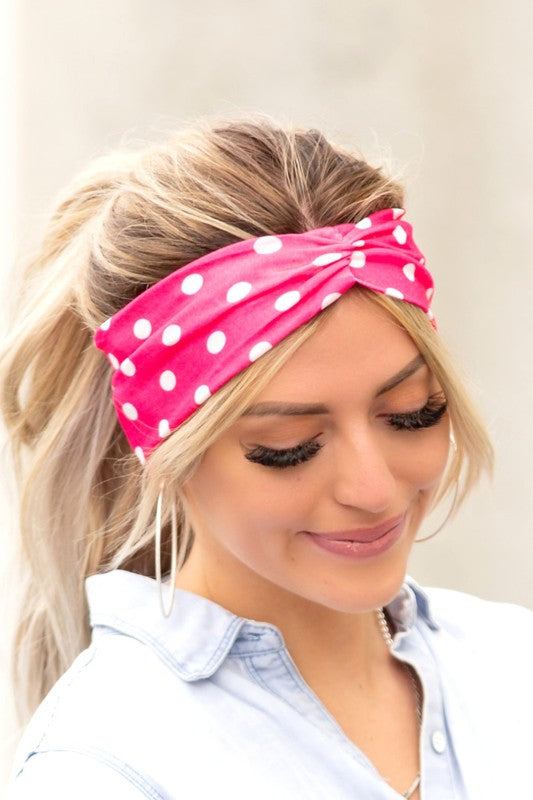 Polka Dot Jersey Knit Headwraps