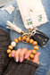 Leopard Beaded Key Ring Wallet Bracelet