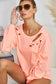 LASER CUT DETAILED LONG SLEEVE- CORAL & WHITE